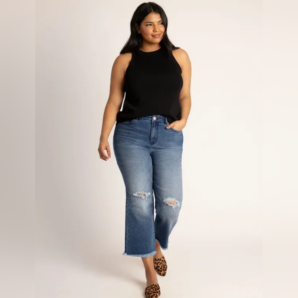 Eloquii Blue Distressed Women Jeans